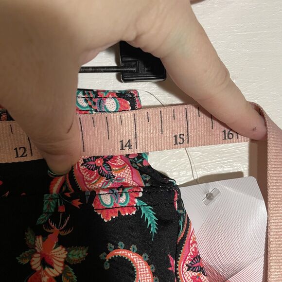 NWT Lands’ End Swim Skirt Size 4 Paisley Print Black Pink Floral Lycra Xtra Life - Picture 6 of 10